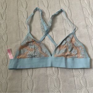 Victoria’s Secret Pink Lace Bralette Light Blue Pastel Size L